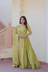 Crush Silk Embroidery Long Gowns - MYLUXURY LANE ENTERPRISE