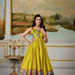 Dola Silk Anarkali Floor-Length Gown With Koti Set - MYLUXURY LANE ENTERPRISE