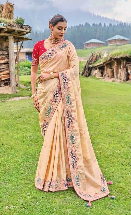 Dola Silk Heavy Embroidery With Khatli Work Saree - MYLUXURY LANE ENTERPRISE