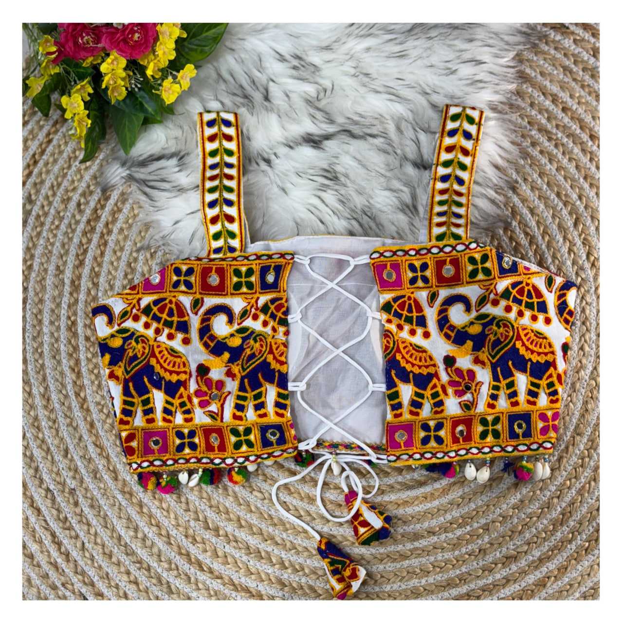 SLEEVELESS EMBROIDERED KUTCH WORK BLOUSE