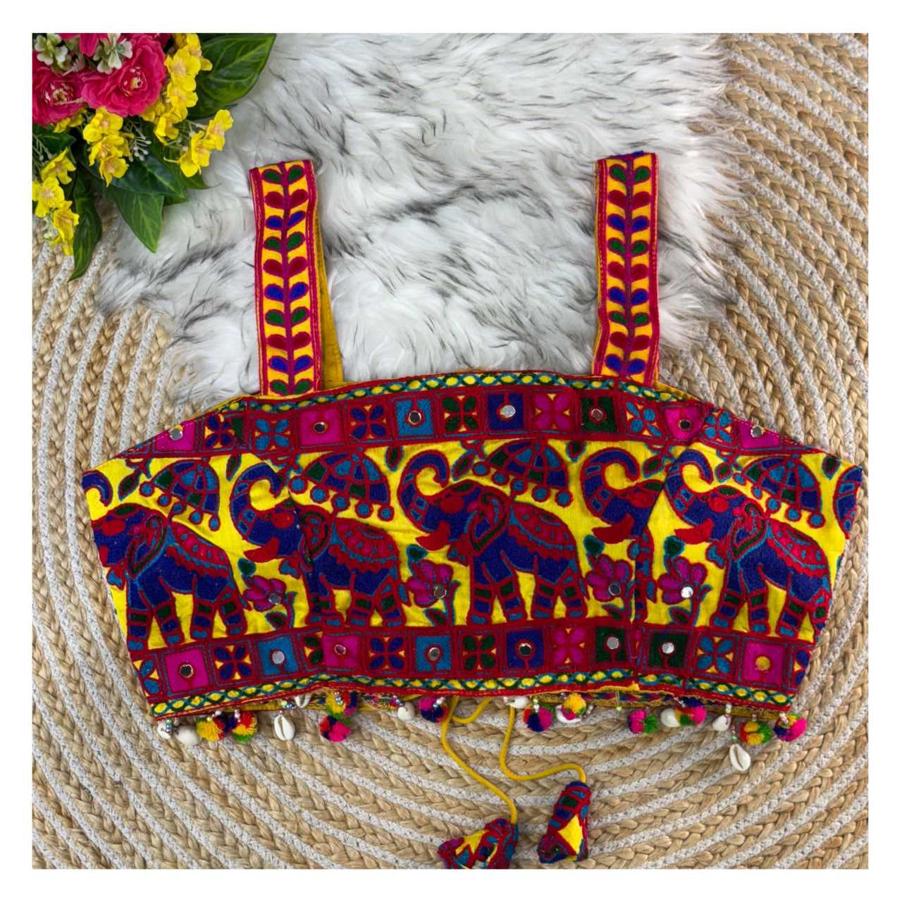 SLEEVELESS EMBROIDERED KUTCH WORK BLOUSE