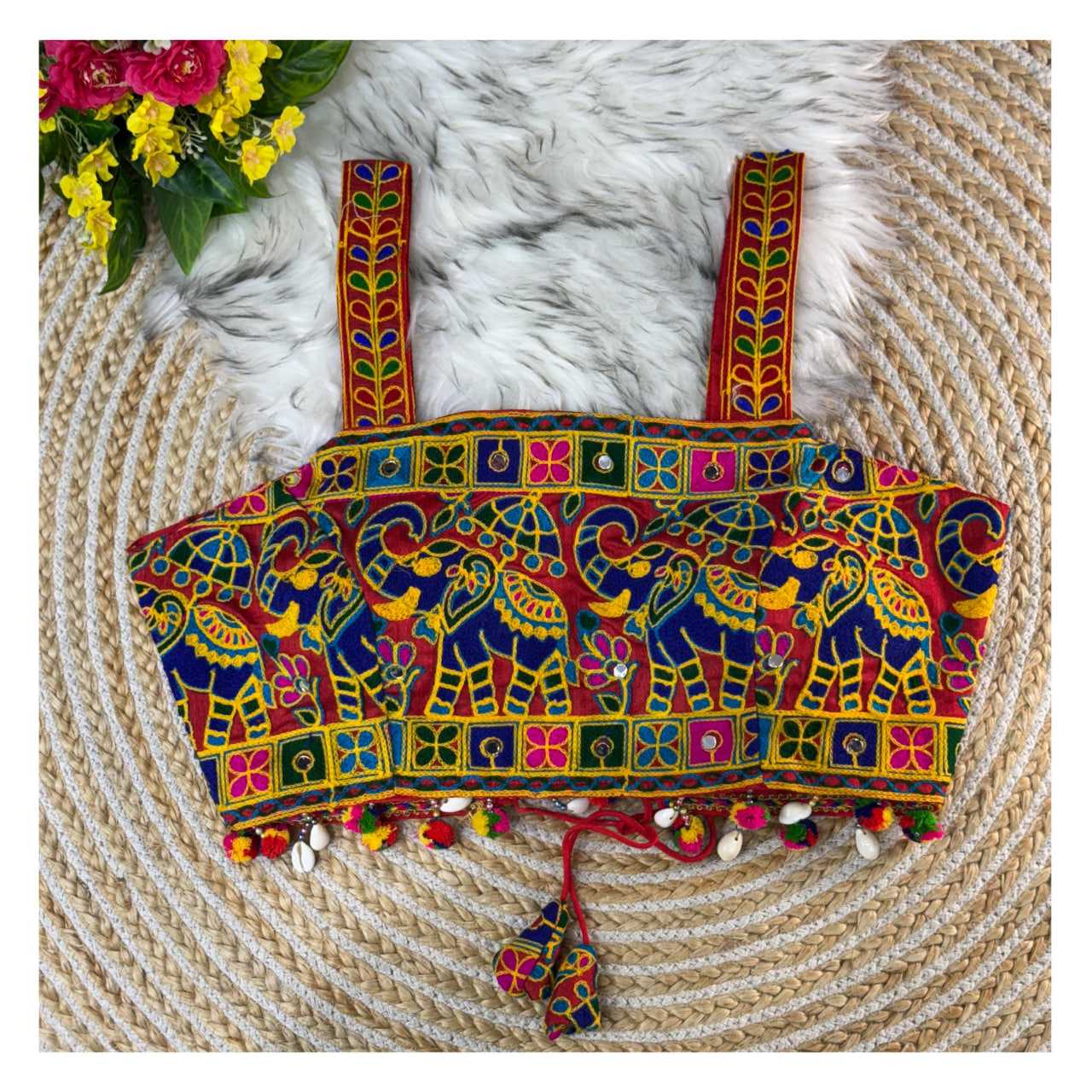 SLEEVELESS EMBROIDERED KUTCH WORK BLOUSE