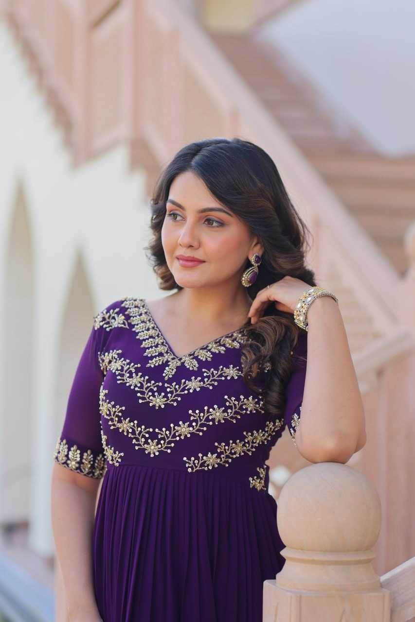 Faux Blooming Embroidery Party Gown - MYLUXURY LANE ENTERPRISE