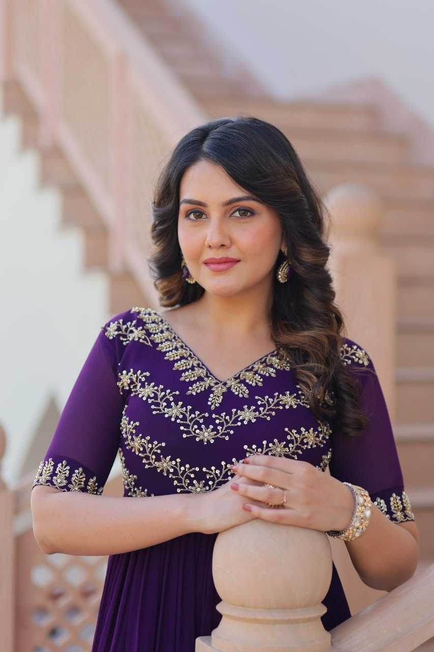 Faux Blooming Embroidery Party Gown - MYLUXURY LANE ENTERPRISE