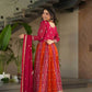 Faux Blooming Gown With Dupatta Sequin Gowns - MYLUXURY LANE ENTERPRISE