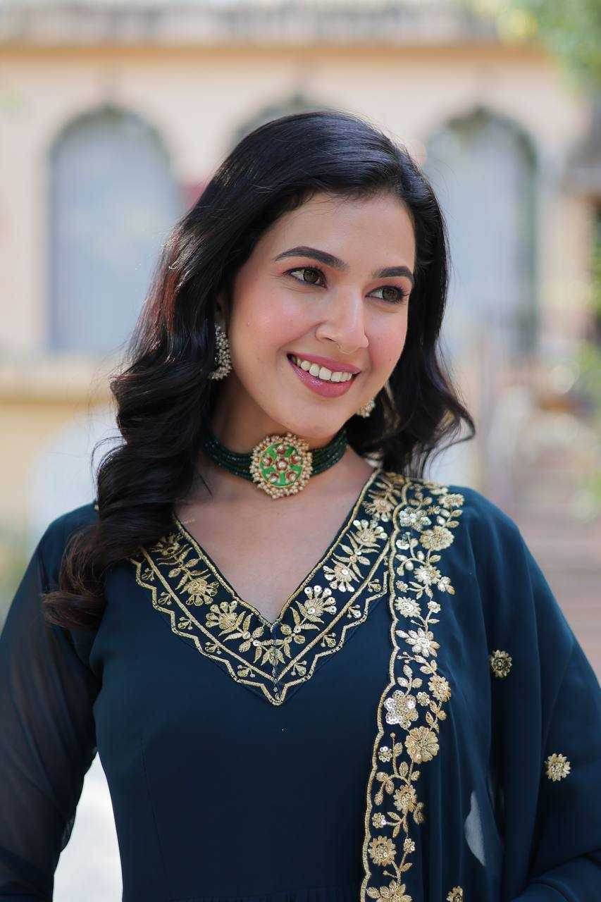 Faux Embroidery Gown - MYLUXURY LANE ENTERPRISE