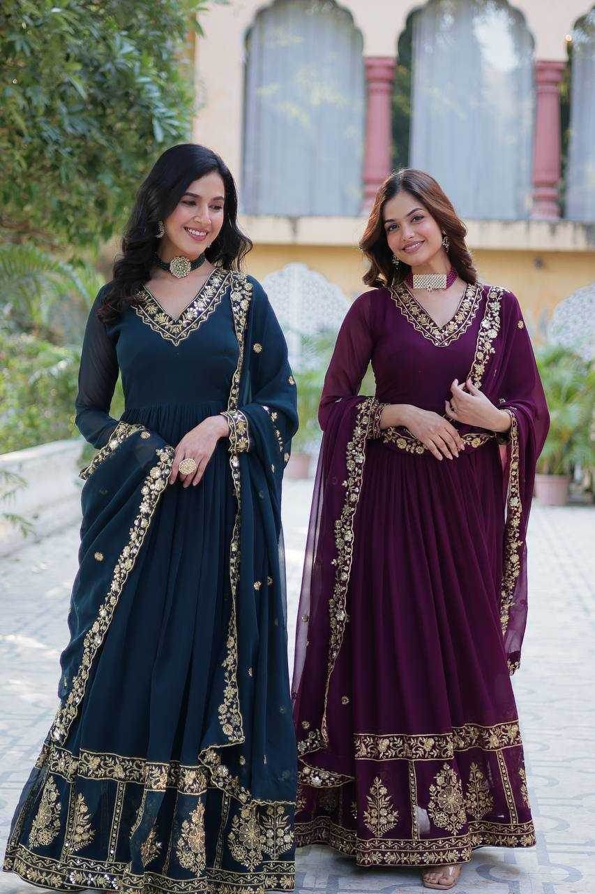 Faux Embroidery Gown - MYLUXURY LANE ENTERPRISE