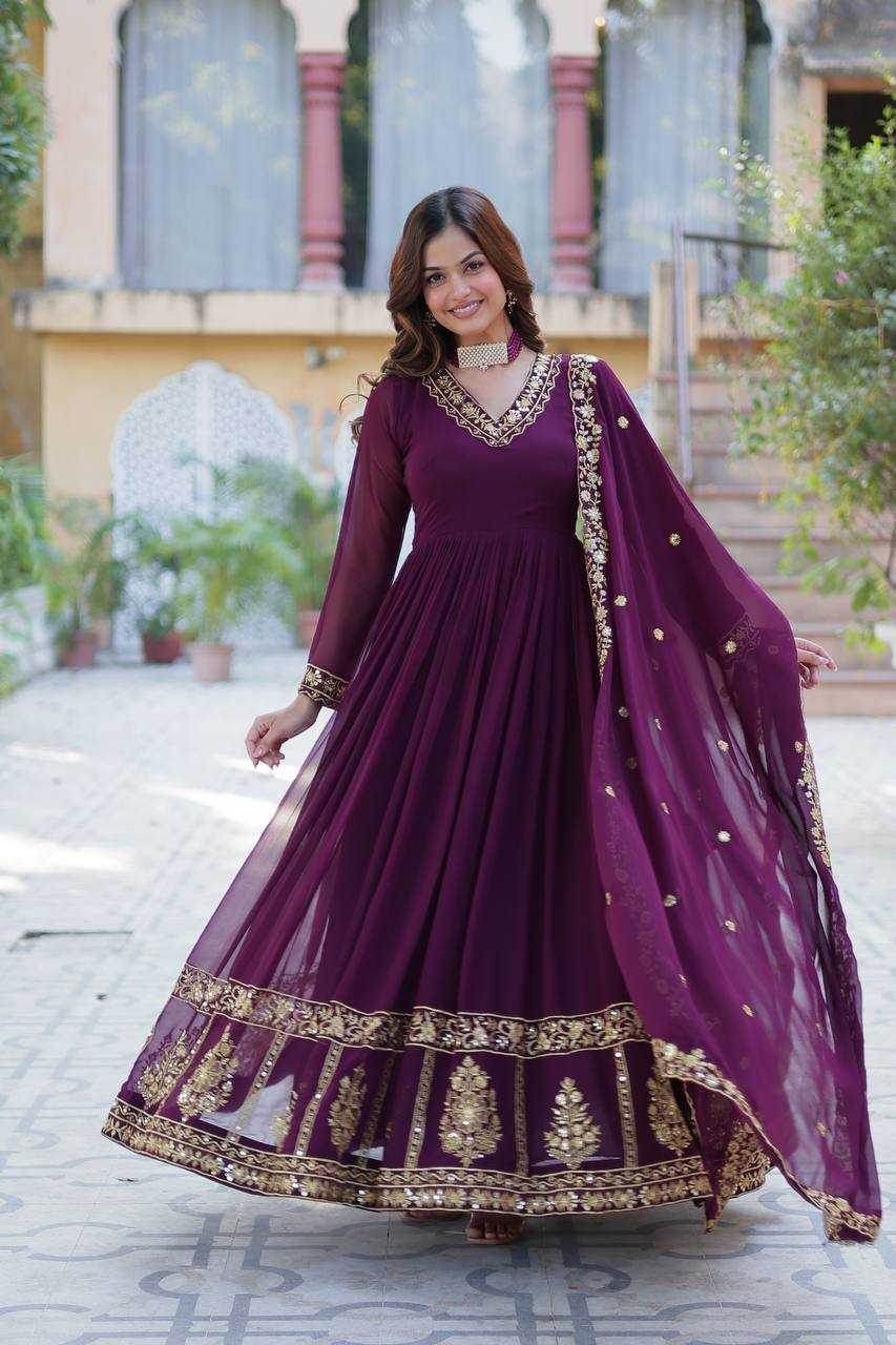 Faux Embroidery Gown - MYLUXURY LANE ENTERPRISE
