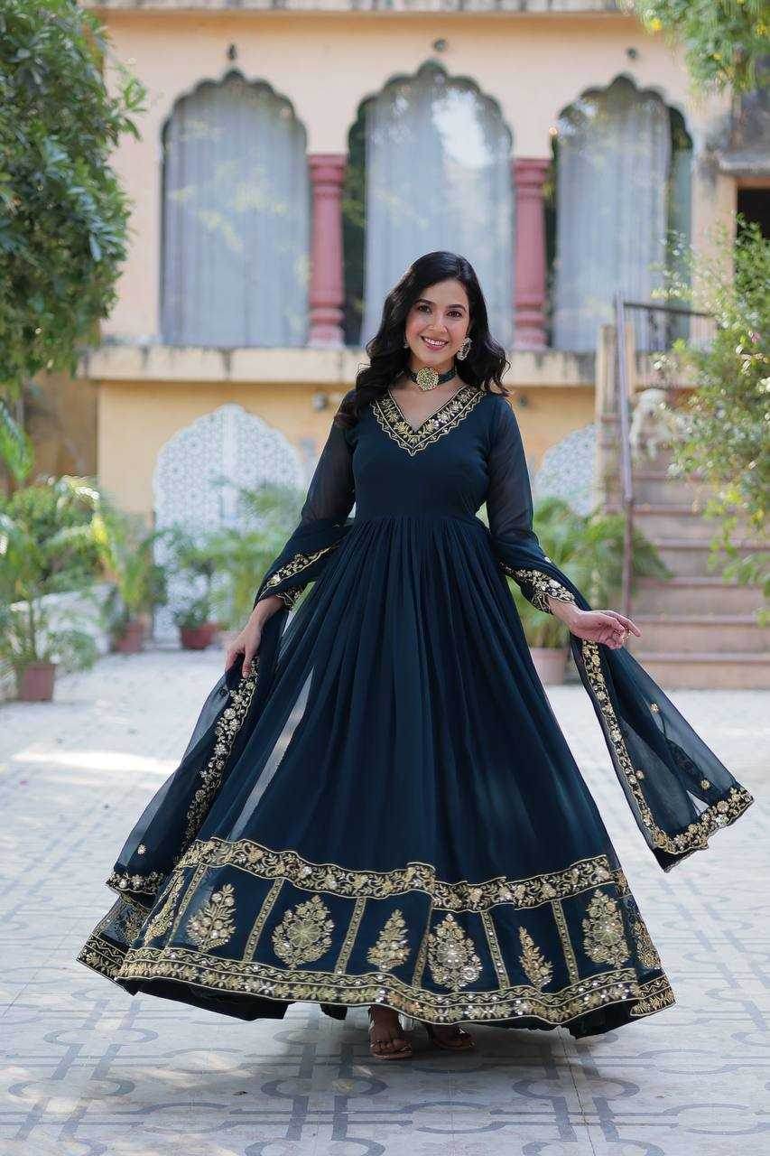 Faux Embroidery Gown - MYLUXURY LANE ENTERPRISE