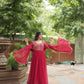 Faux Blooming Embroidery Anarkali Long Gown WITH-DUPATTA - MYLUXURY LANE ENTERPRISE