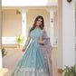 FAUX GEORGETTE EMBROIDERY ANARKALI LONG GOWN - MYLUXURY LANE ENTERPRISE