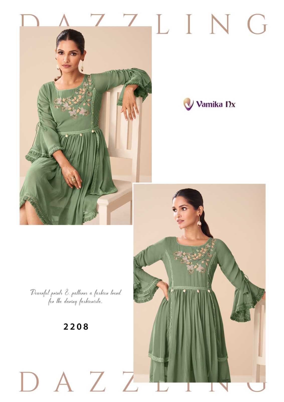 Faux Georgette  Designer Kurtis