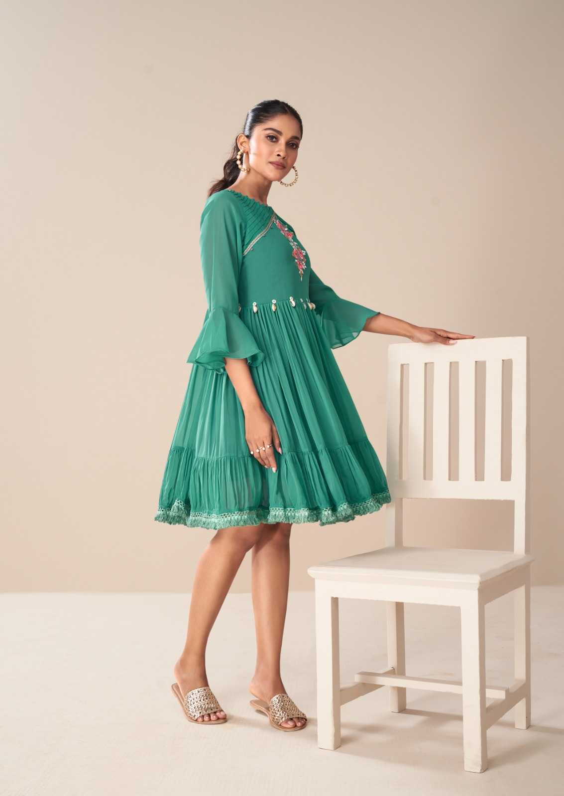 Faux Georgette  Designer Kurtis