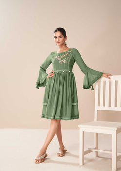 Faux Georgette  Designer Kurtis