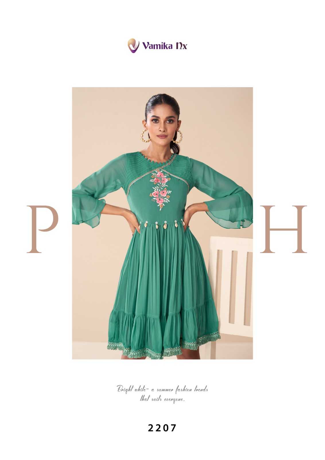 Faux Georgette  Designer Kurtis