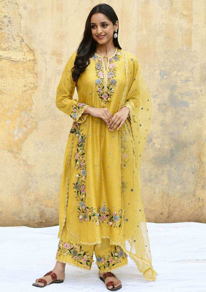 Faux Georgette Embroidery Palazzo Suit - MYLUXURY LANE ENTERPRISE