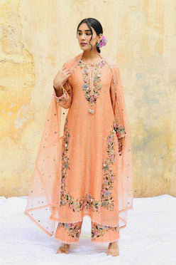 Faux Georgette Embroidery Palazzo Suit - MYLUXURY LANE ENTERPRISE