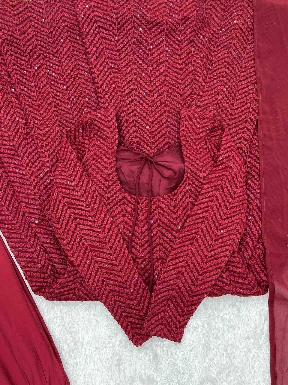 Faux Georgette Anarkali Gown - MYLUXURY LANE ENTERPRISE