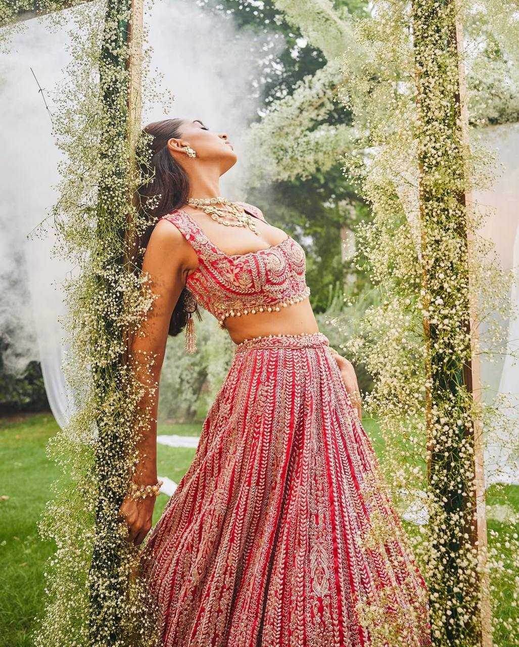 Faux Georgette Designer Embroidered Lehenga - MYLUXURY LANE ENTERPRISE