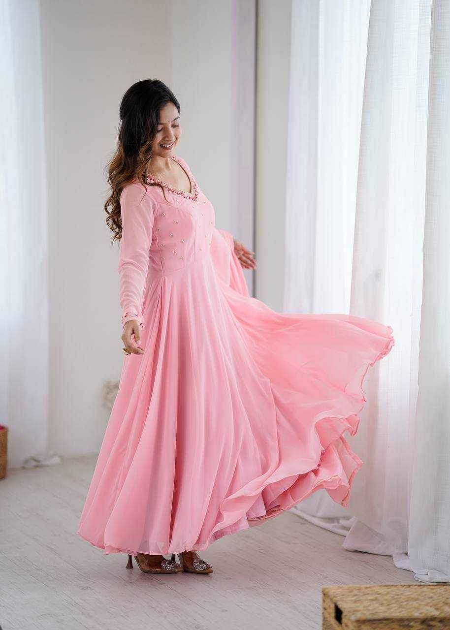 Faux Georgette Party Wear Gowns - MYLUXURY LANE ENTERPRISE