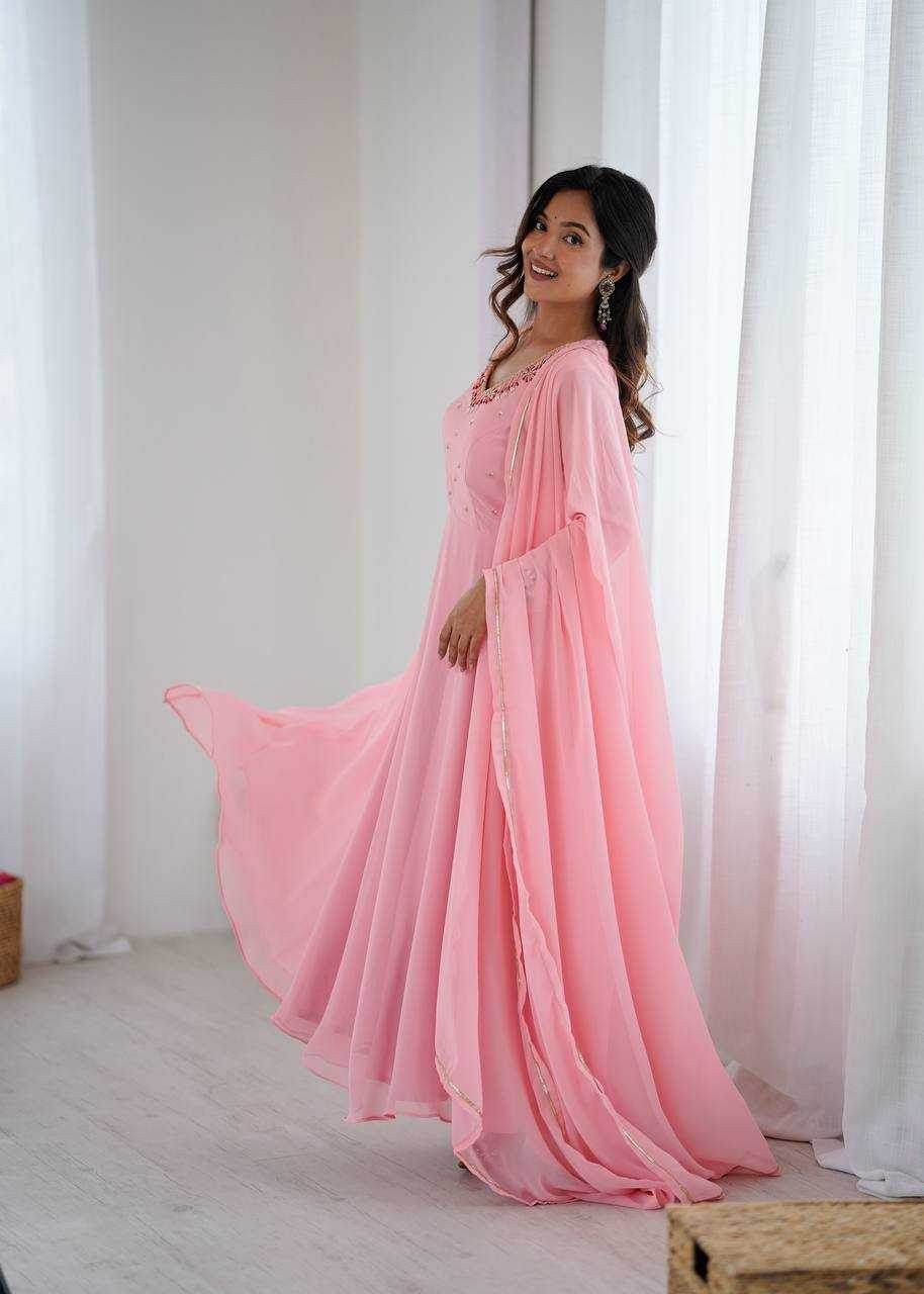 Faux Georgette Party Wear Gowns - MYLUXURY LANE ENTERPRISE