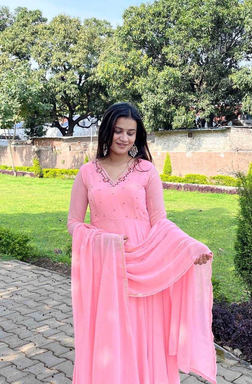 Faux Georgette Party Wear Gowns - MYLUXURY LANE ENTERPRISE