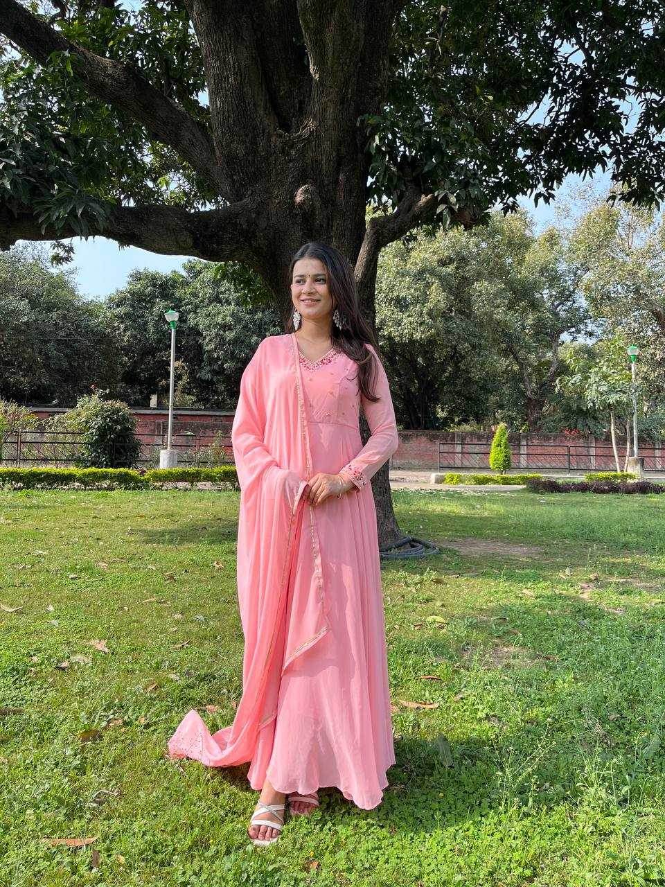 Faux Georgette Party Wear Gowns - MYLUXURY LANE ENTERPRISE