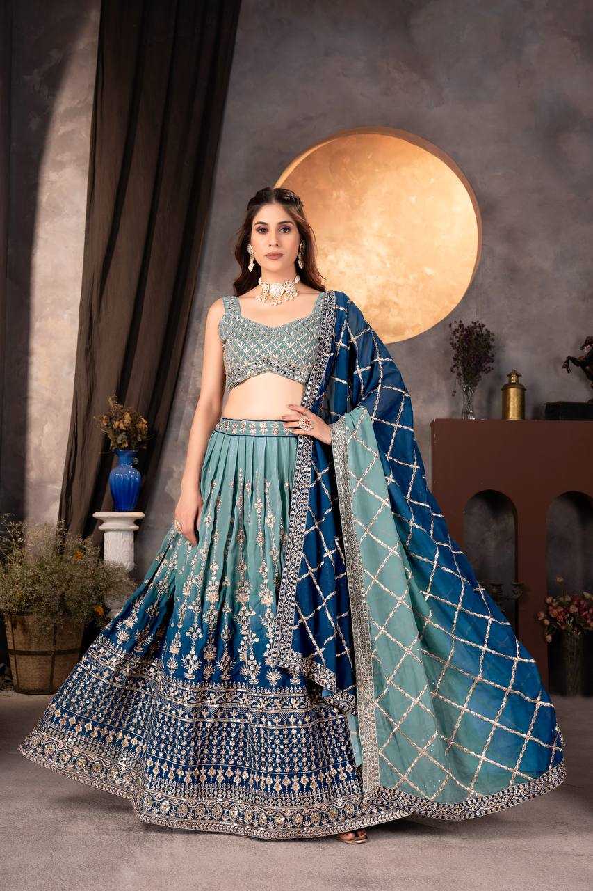 Faux Georgette Lehenga With Cancan