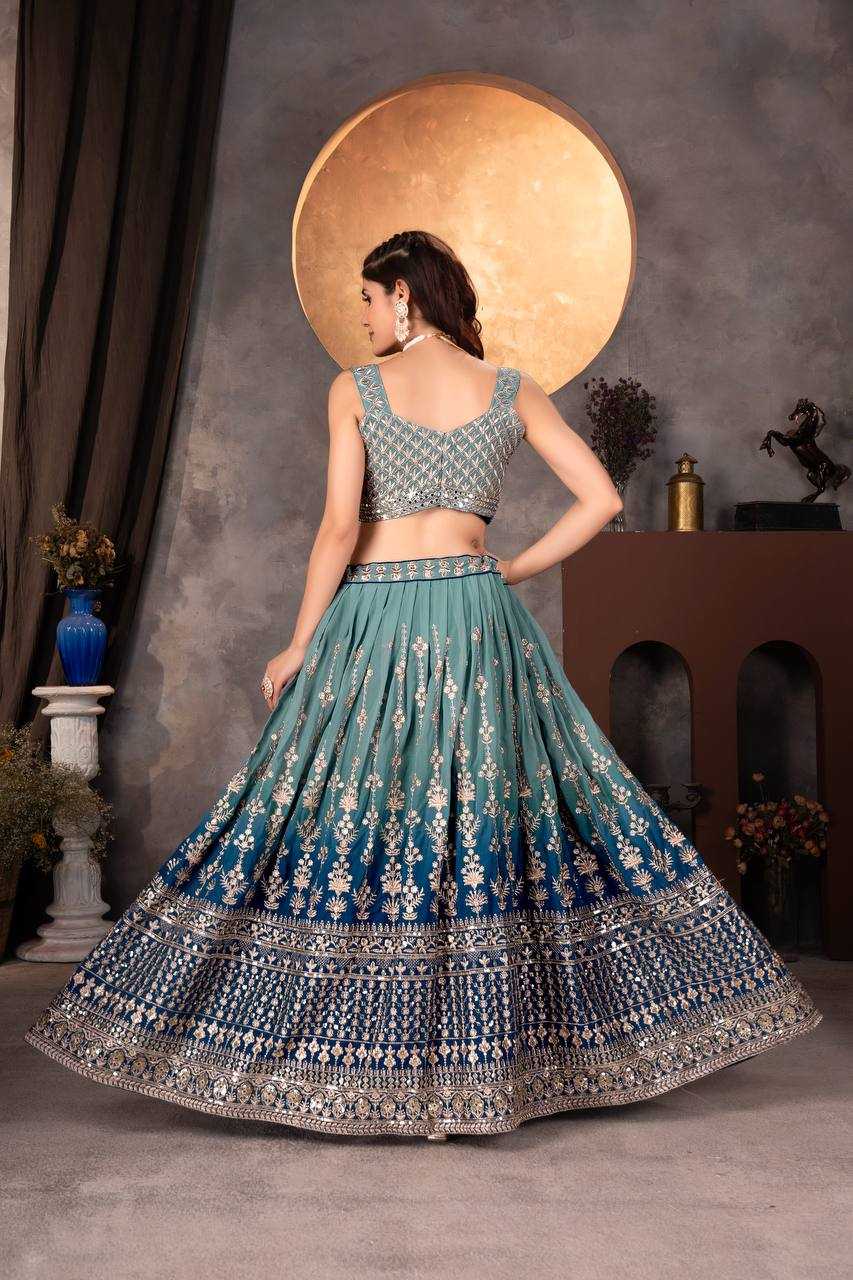 Faux Georgette Lehenga With Cancan