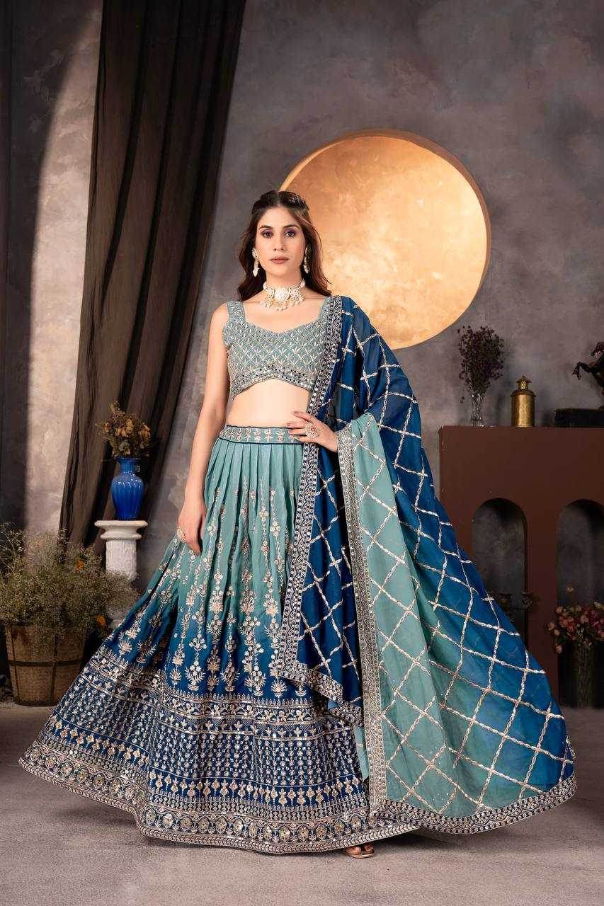 Faux Georgette Lehenga With Cancan - MYLUXURY LANE ENTERPRISE