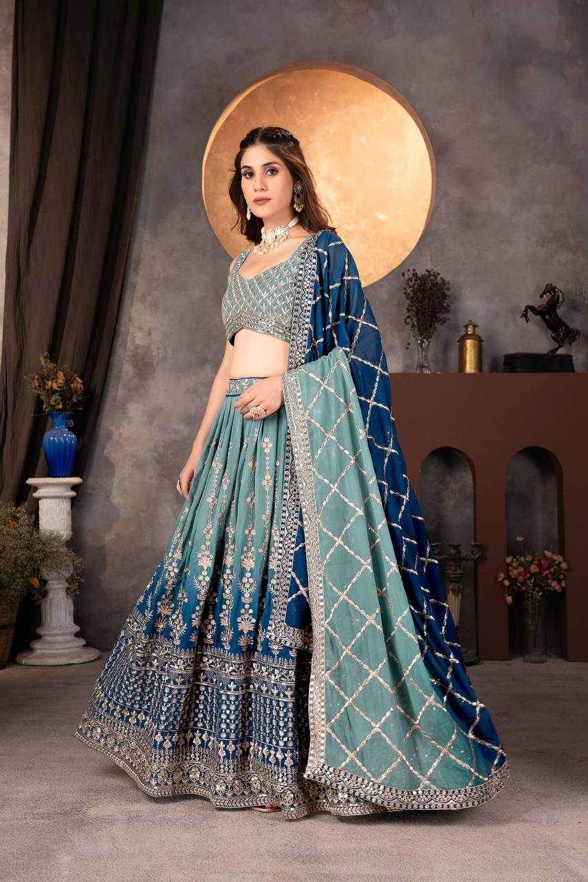 Faux Georgette Lehenga With Cancan - MYLUXURY LANE ENTERPRISE