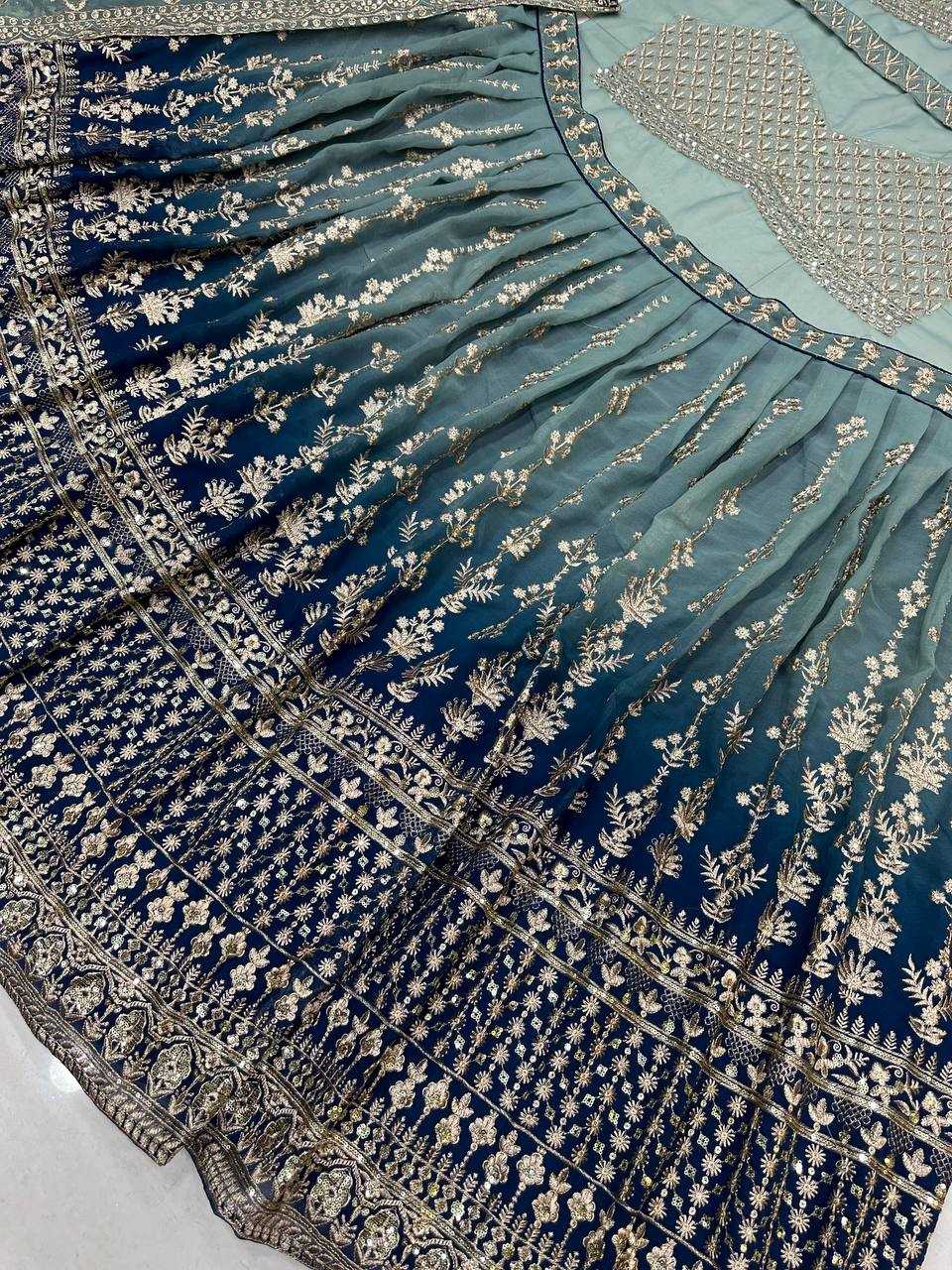 Faux Georgette Lehenga With Cancan