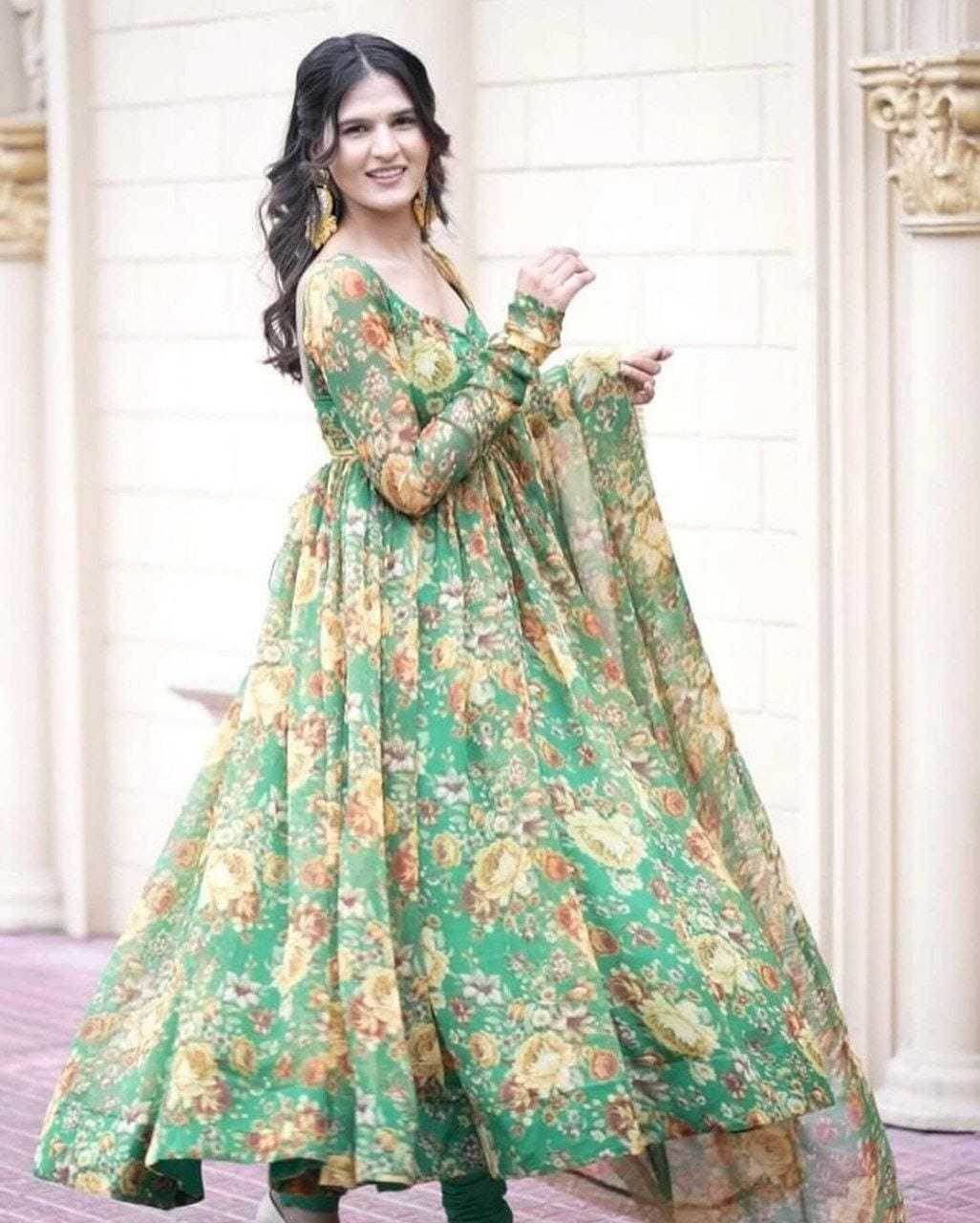 FAUX GEORGETTE GOWN - MYLUXURY LANE ENTERPRISE