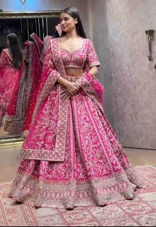 FAUX GEORGETTE EMBROIDERED SEQUINS WITH CANCAN LAHENGA - MYLUXURY LANE ENTERPRISE
