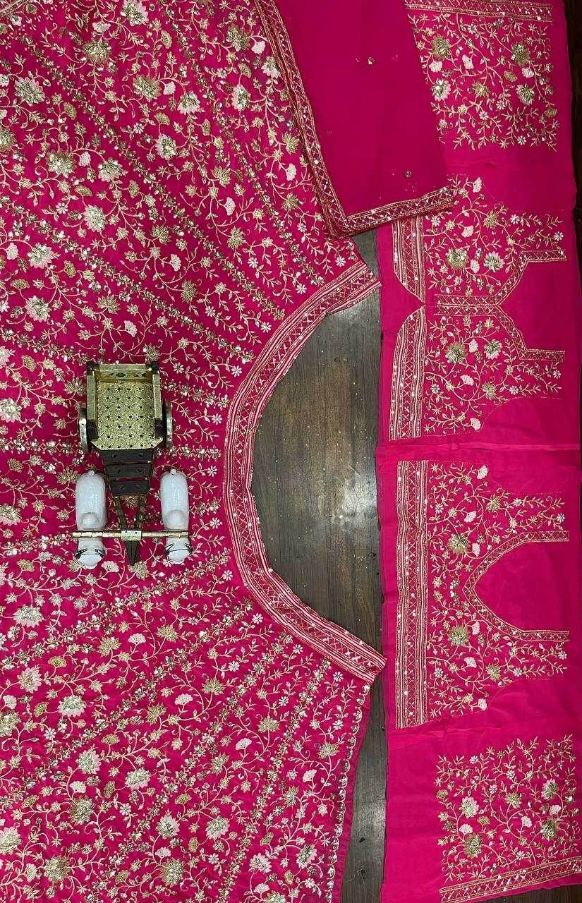 FAUX GEORGETTE EMBROIDERED SEQUINS WITH CANCAN LAHENGA - MYLUXURY LANE ENTERPRISE