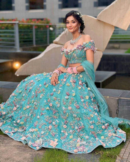 EMBROIDERED DESIGNER SEQUINS LEHENGA - MYLUXURY LANE ENTERPRISE