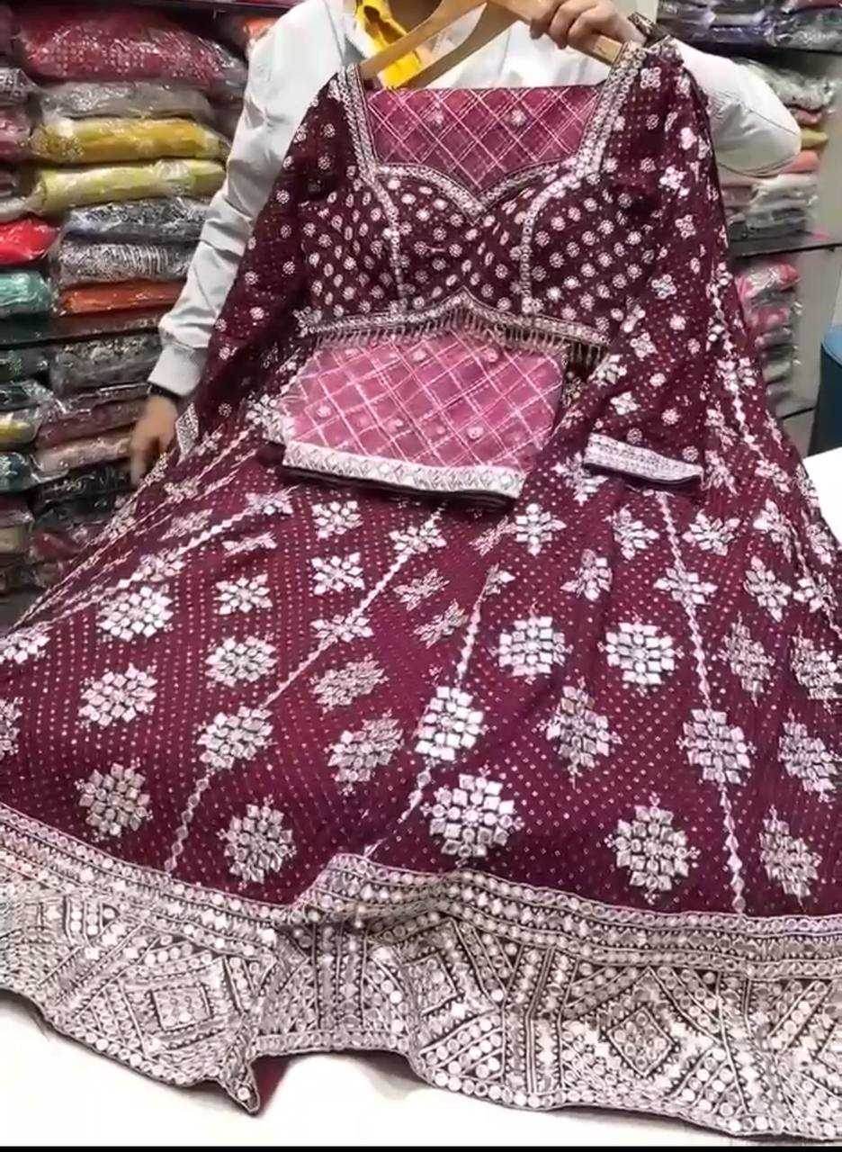 EMBROIDERED SEQUINS WITH CANCAN LEHENGA - MYLUXURY LANE ENTERPRISE