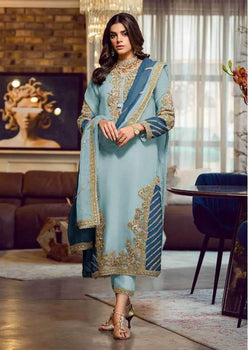 Faux Georgette Embroidery Zari Work Suit - MYLUXURY LANE ENTERPRISE