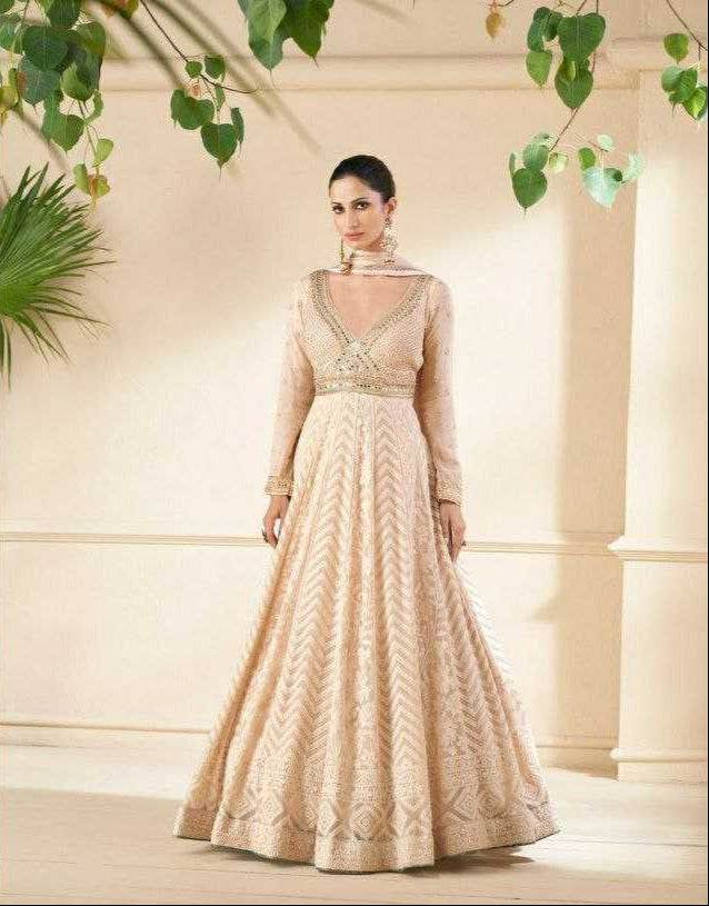 Faux Georgette Embroidery Anarkali Party Long Sequin Gown - MYLUXURY LANE ENTERPRISE