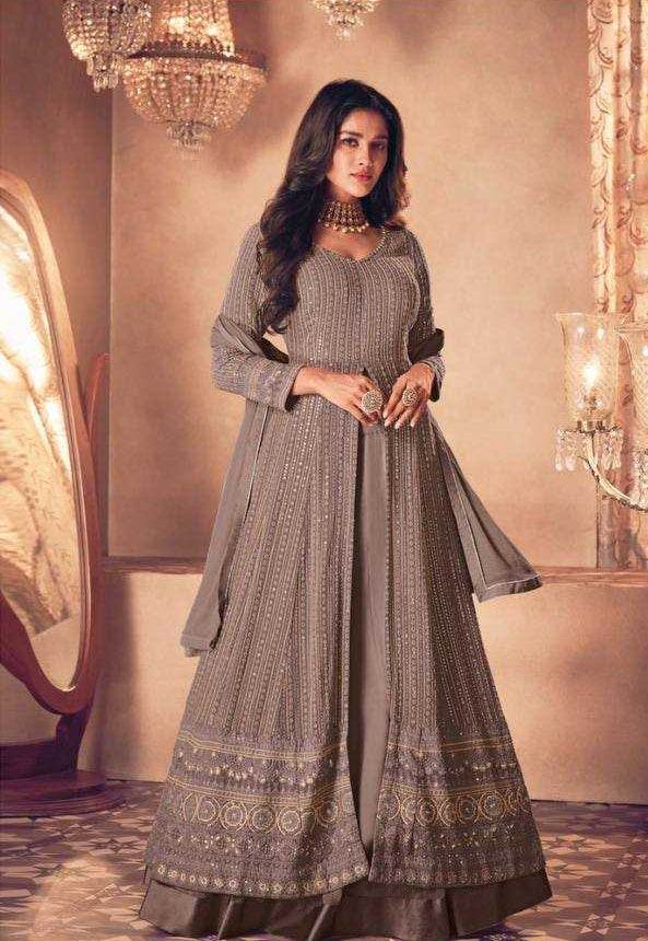 Faux Georgette Embroidery Gown - MYLUXURY LANE ENTERPRISE