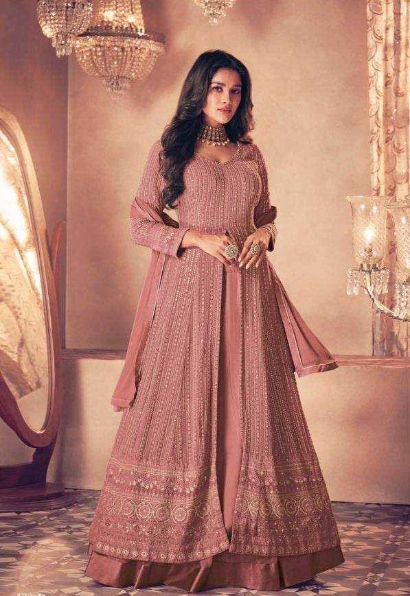 Faux Georgette Embroidery Gown - MYLUXURY LANE ENTERPRISE