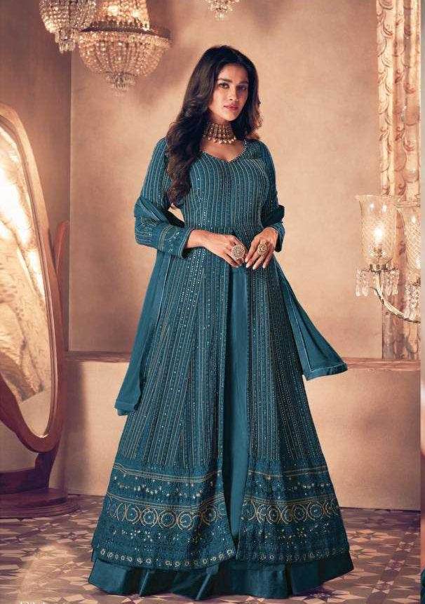 Faux Georgette Embroidery Gown - MYLUXURY LANE ENTERPRISE