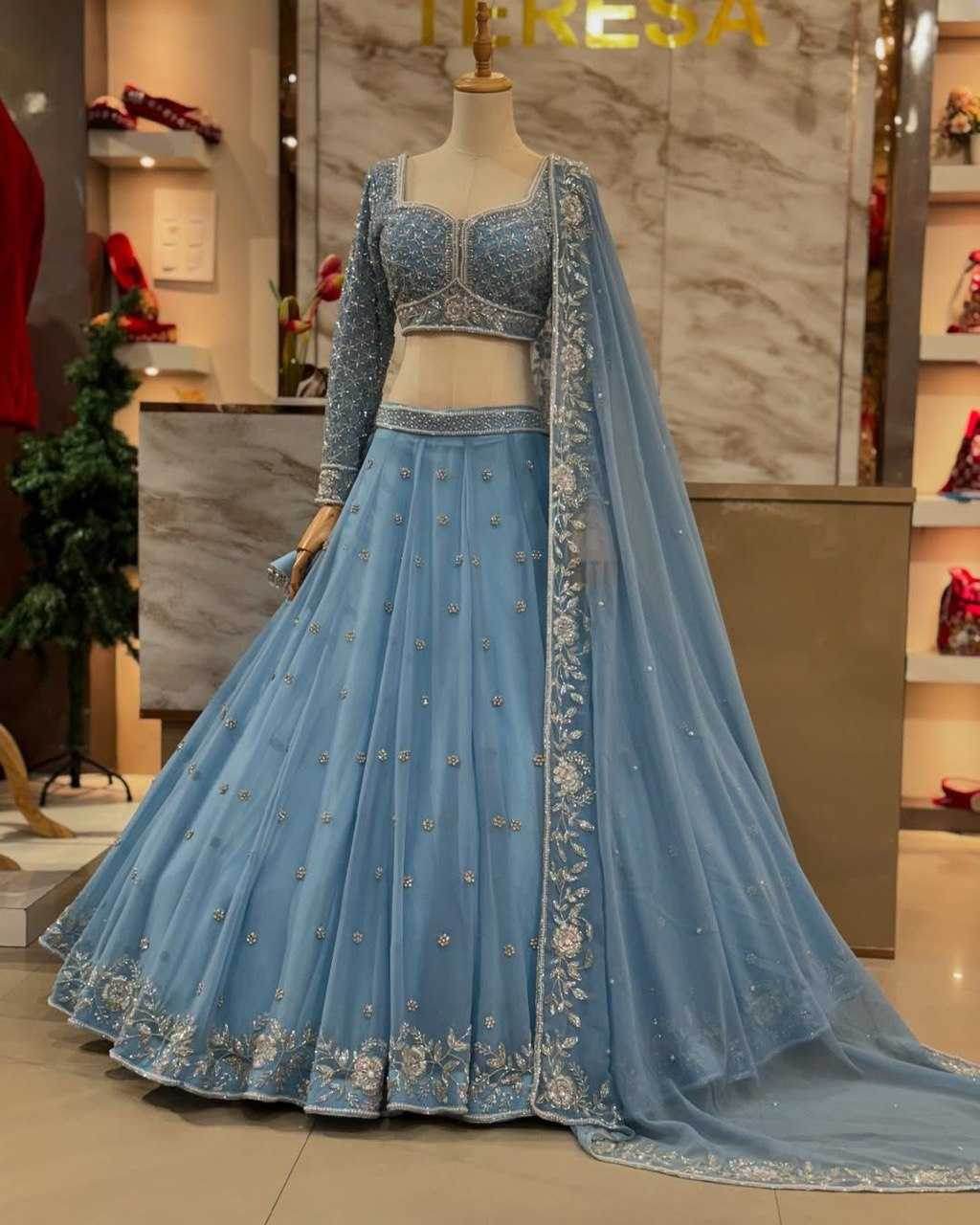 Elegant Net Sequins Lehenga for Festive Occasions - MYLUXURY LANE ENTERPRISE