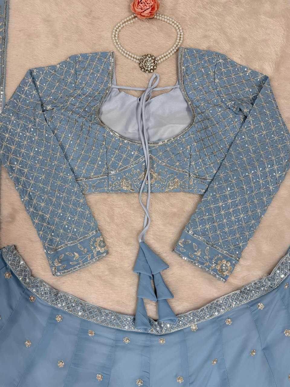 Elegant Net Sequins Lehenga for Festive Occasions - MYLUXURY LANE ENTERPRISE