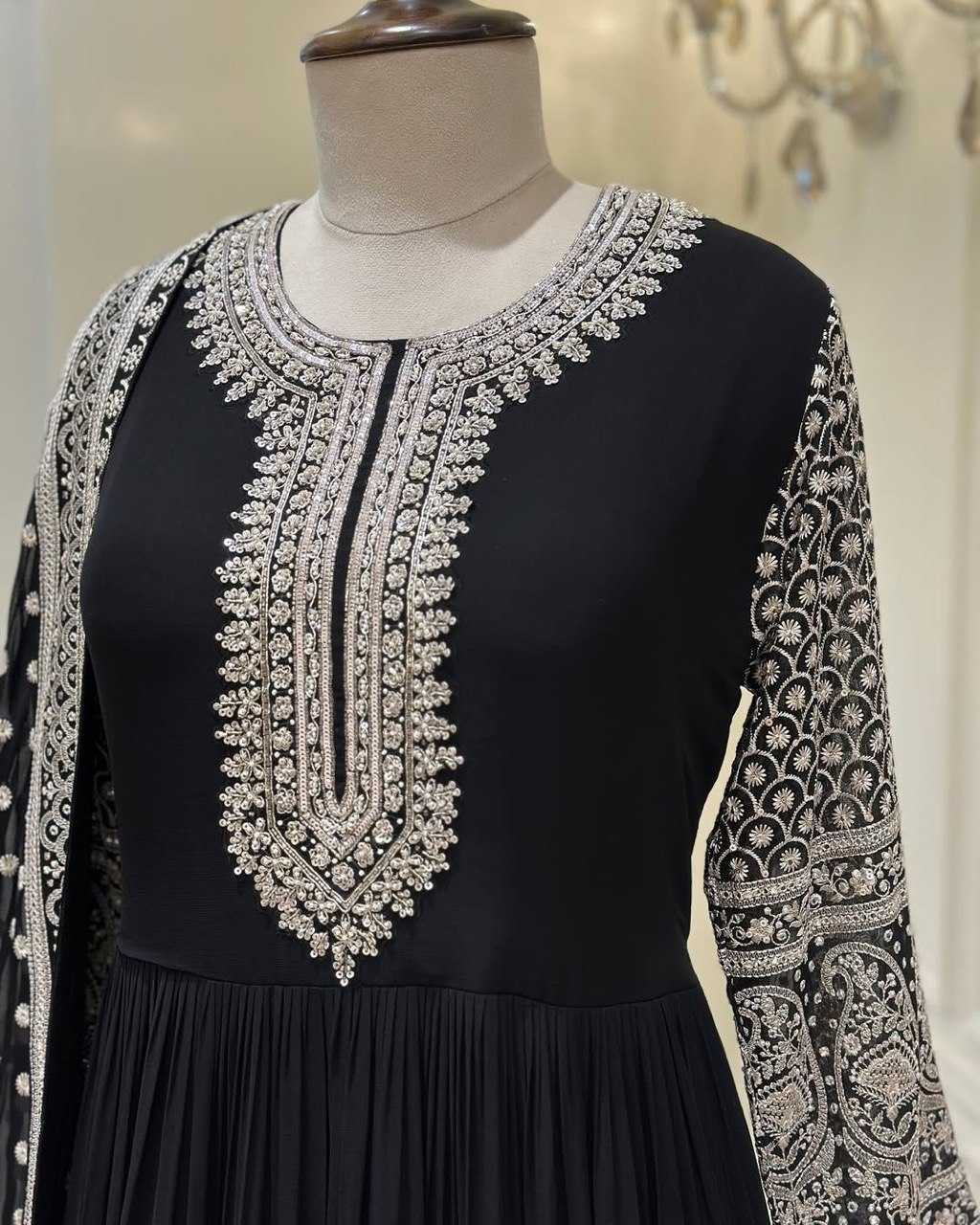 Faux Georgette Embroidery  Party wear Designer Suit