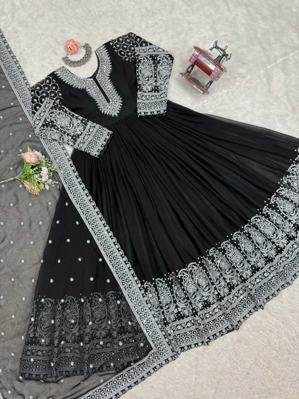 Faux Georgette Embroidery  Party wear Designer Suit