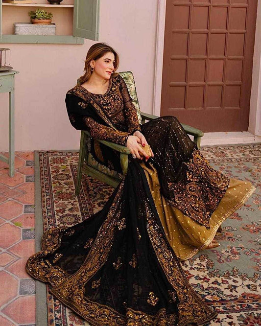 FAUX GEORGETTE LONG SEQUIN GOWN - MYLUXURY LANE ENTERPRISE