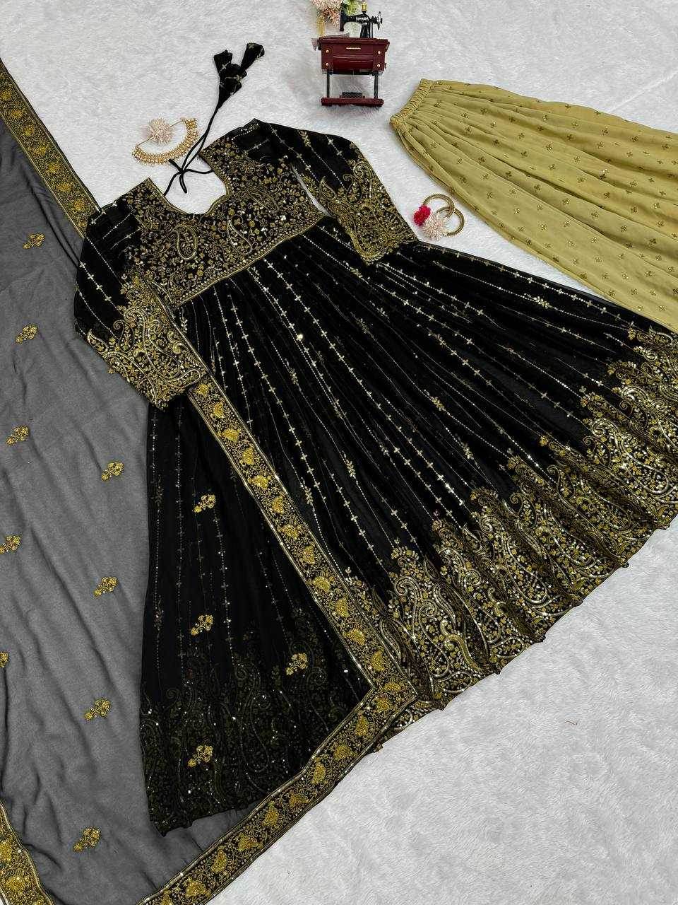 FAUX GEORGETTE LONG SEQUIN GOWN - MYLUXURY LANE ENTERPRISE