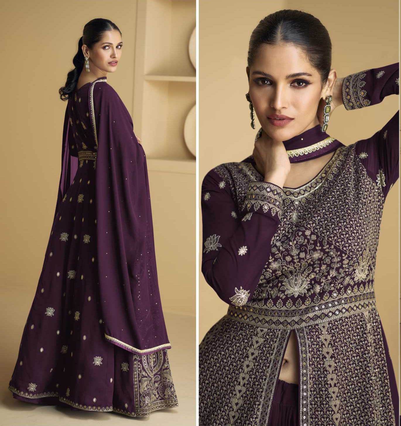 Faux Georgette Party Gown - MYLUXURY LANE ENTERPRISE