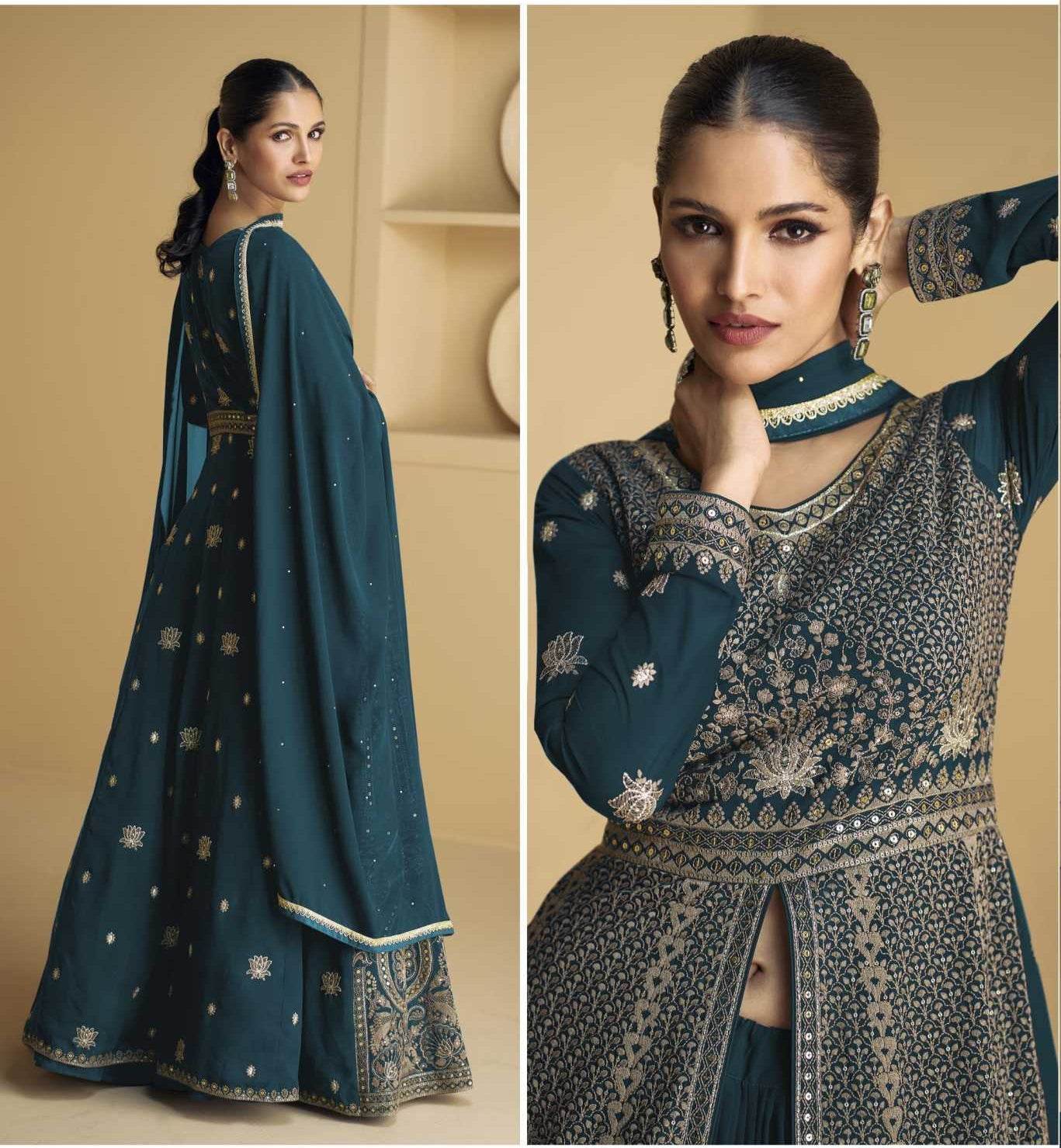 Faux Georgette Party Gown - MYLUXURY LANE ENTERPRISE